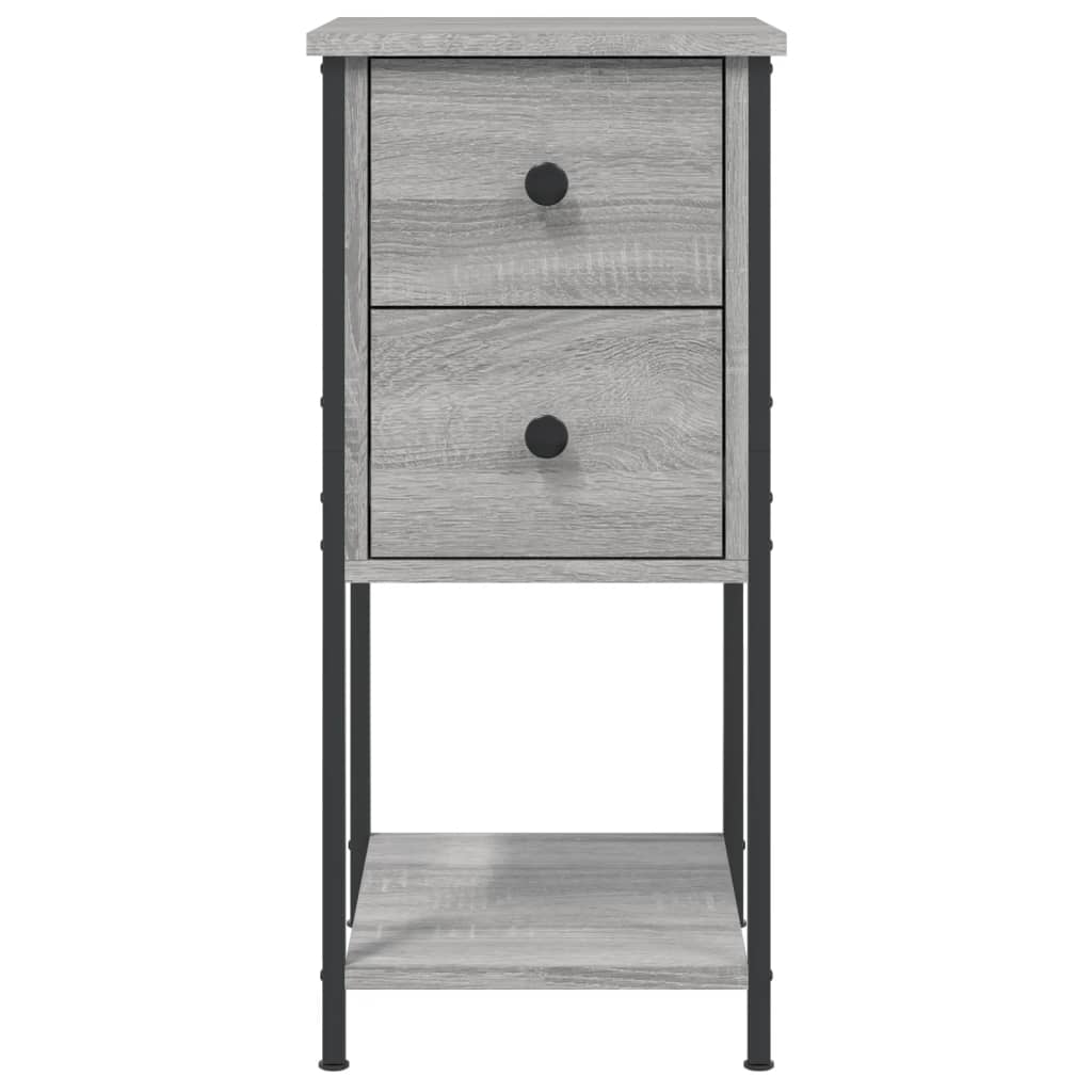 Nachtkastje 32X42X70 Cm Bewerkt Hout Eikenkleurig 1 Grijs sonoma