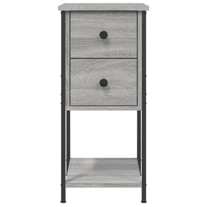 Nachtkastje 32X42X70 Cm Bewerkt Hout Eikenkleurig 1 Grijs sonoma