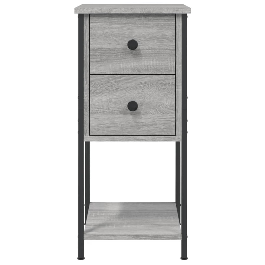 Nachtkastje 32X42X70 Cm Bewerkt Hout Eikenkleurig 1 Grijs sonoma