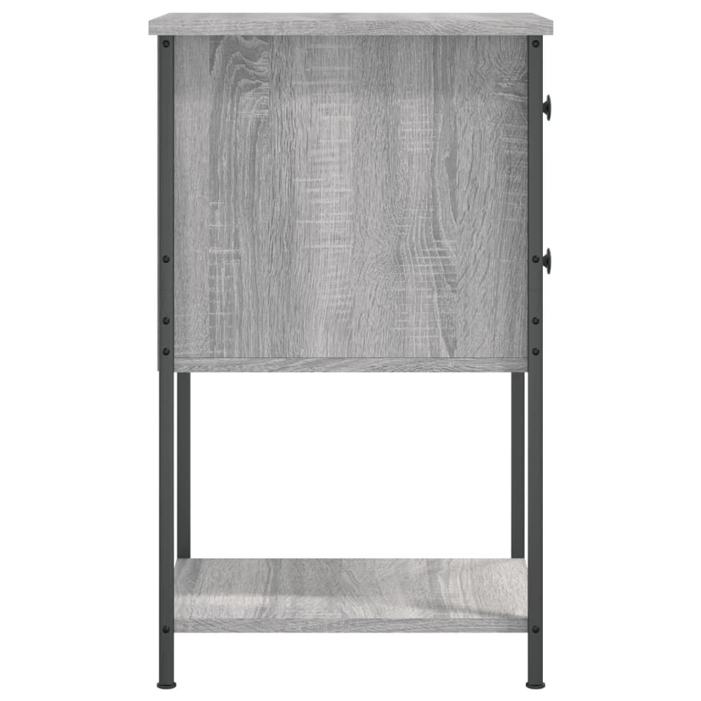 Nachtkastje 32X42X70 Cm Bewerkt Hout Eikenkleurig 1 Grijs sonoma