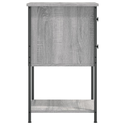 Nachtkastje 32X42X70 Cm Bewerkt Hout Eikenkleurig 1 Grijs sonoma