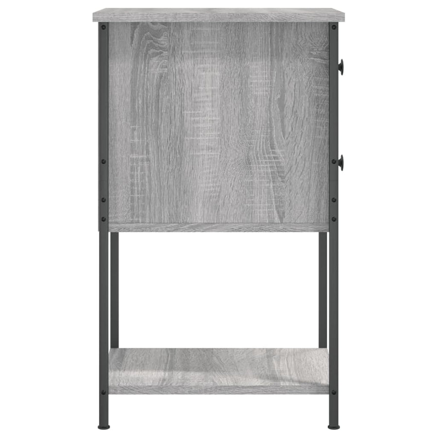 Nachtkastje 32X42X70 Cm Bewerkt Hout Eikenkleurig 1 Grijs sonoma