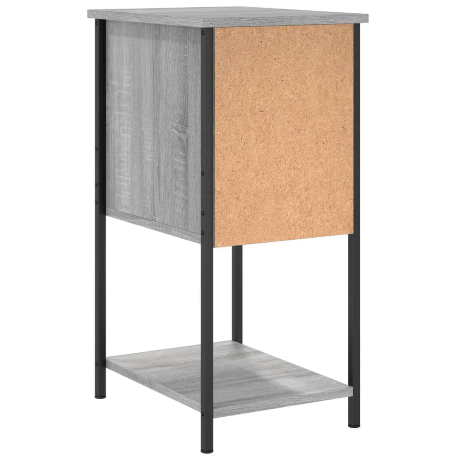 Nachtkastje 32X42X70 Cm Bewerkt Hout Eikenkleurig 1 Grijs sonoma