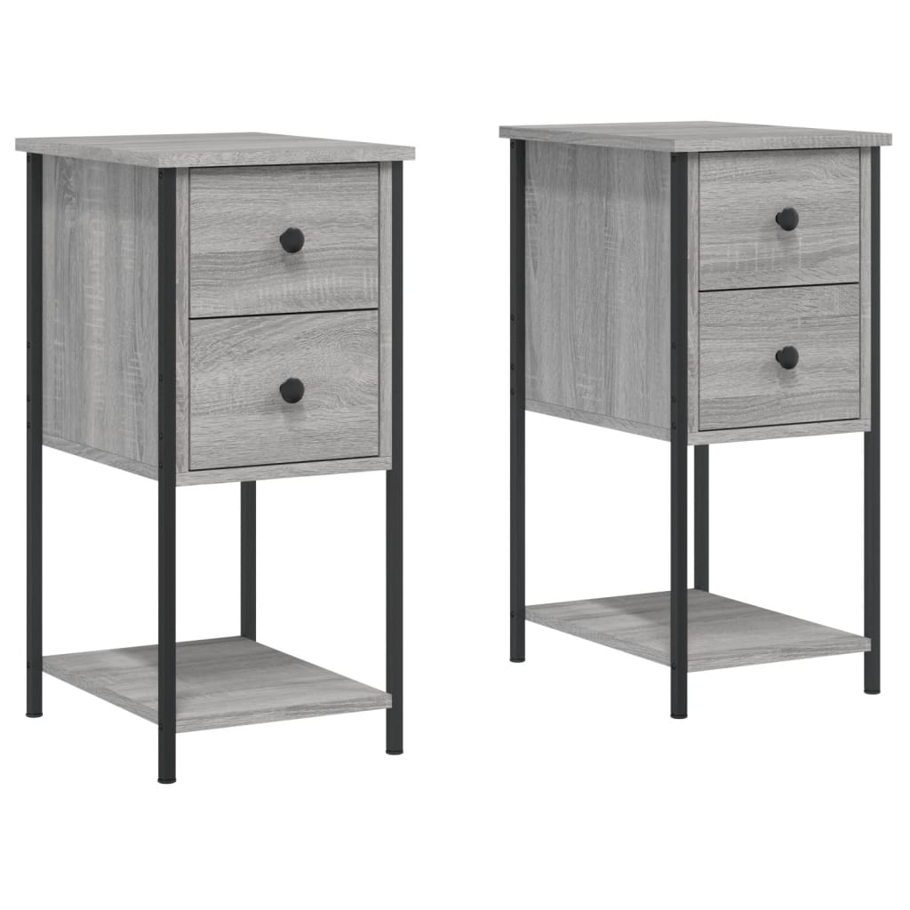 Nachtkastjes 32X42X70 Cm Bewerkt Hout Eiken Grijs sonoma