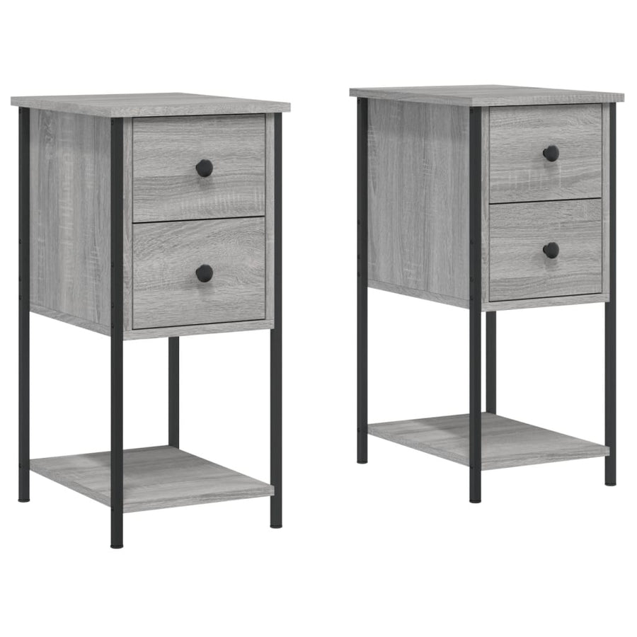Nachtkastjes 32X42X70 Cm Bewerkt Hout Eiken Grijs sonoma