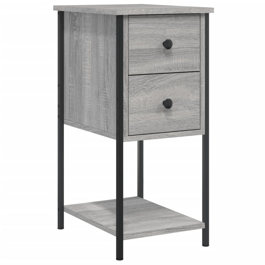 Nachtkastjes 32X42X70 Cm Bewerkt Hout Eiken Grijs sonoma