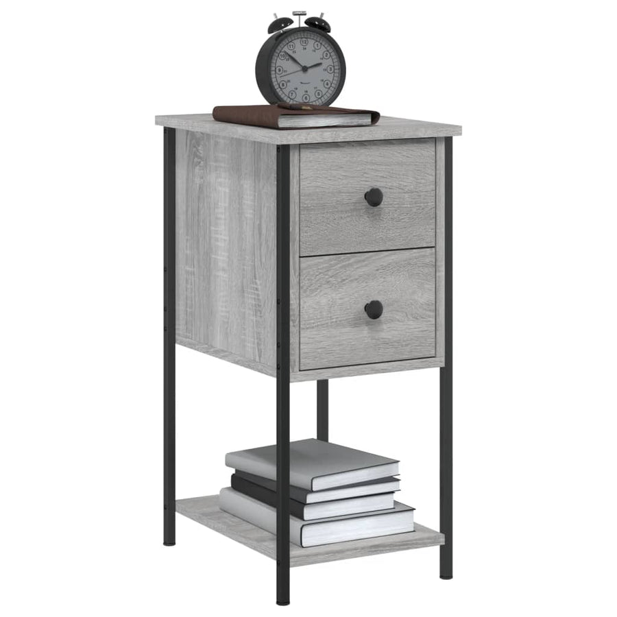 Nachtkastjes 32X42X70 Cm Bewerkt Hout Eiken Grijs sonoma