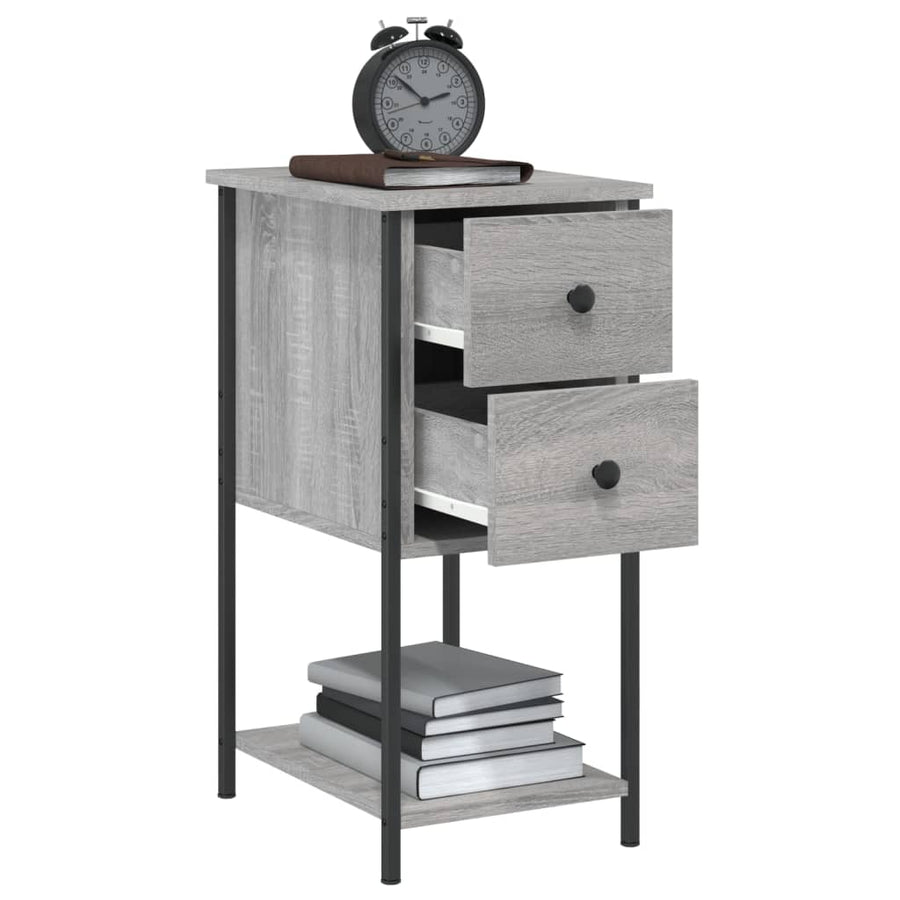 Nachtkastjes 32X42X70 Cm Bewerkt Hout Eiken Grijs sonoma