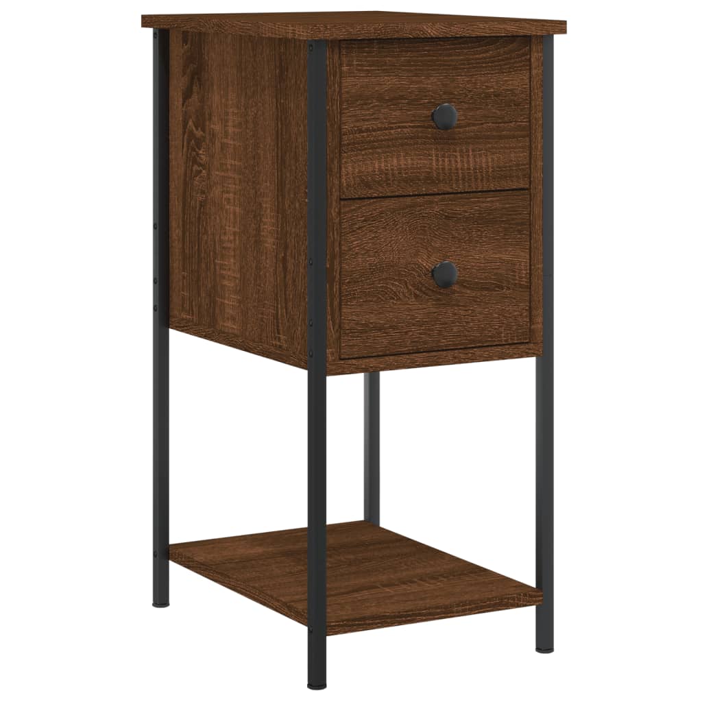 Nachtkastjes 2 St 32X42X70 Cm Bewerkt Hout Bruin Eikenkleur