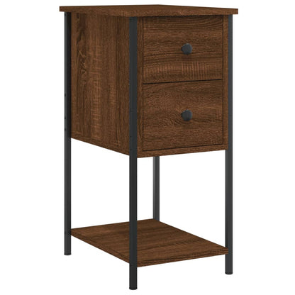 Nachtkastjes 2 St 32X42X70 Cm Bewerkt Hout Bruin Eikenkleur
