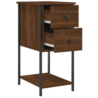 Nachtkastjes 2 St 32X42X70 Cm Bewerkt Hout Bruin Eikenkleur