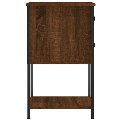 Nachtkastjes 2 St 32X42X70 Cm Bewerkt Hout Bruin Eikenkleur