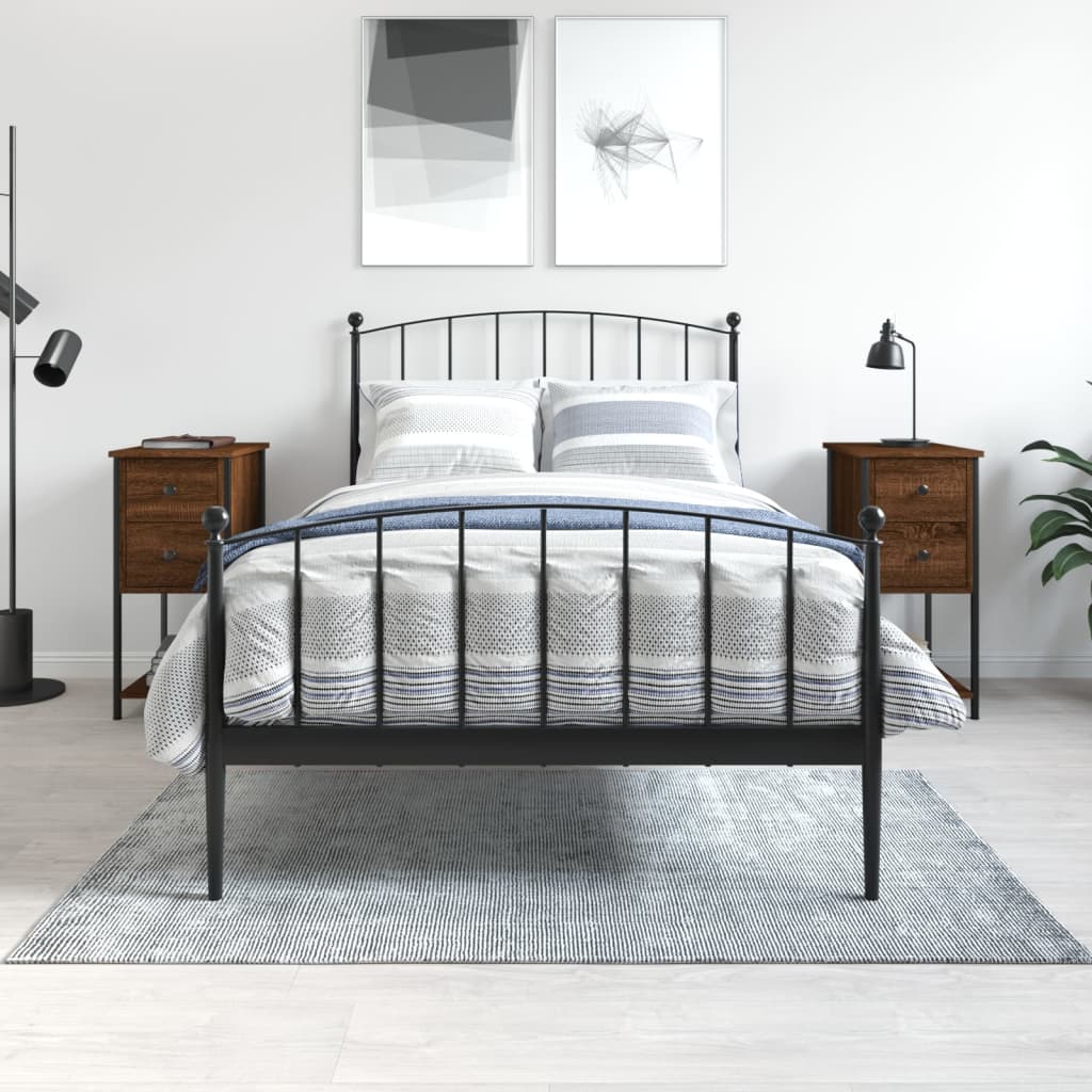 Nachtkastjes 2 St 32X42X70 Cm Bewerkt Hout Bruin Eikenkleur