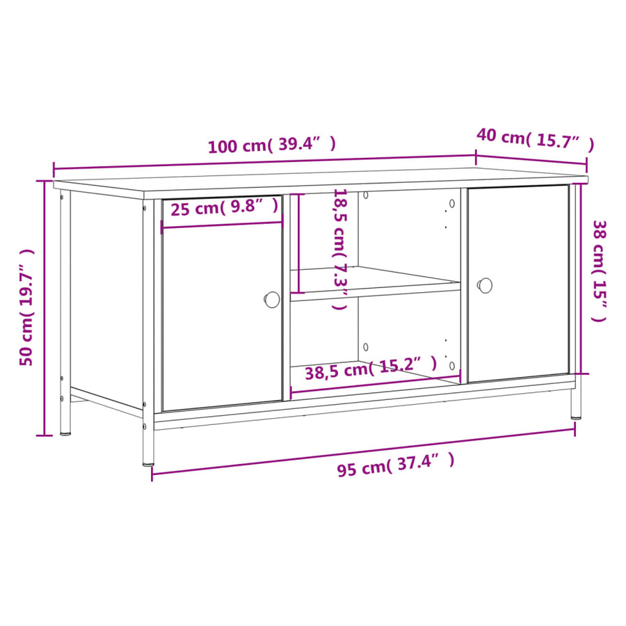 Tv-Meubel 00X40X50 Cm Bewerkt Hout Kleurig Sonoma eiken