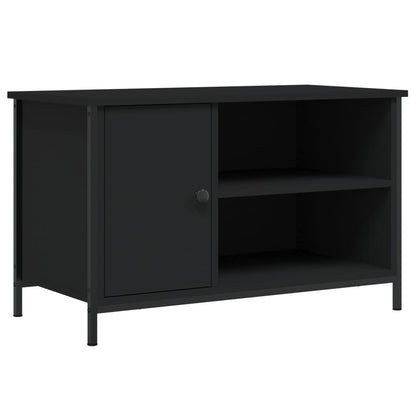 Tv-Meubel 80X40X50 Cm Bewerkt Hout Zwart