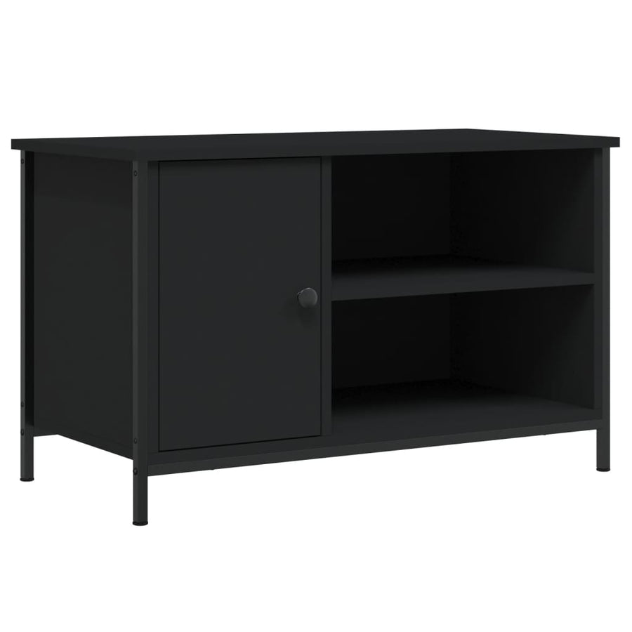 Tv-Meubel 80X40X50 Cm Bewerkt Hout Zwart
