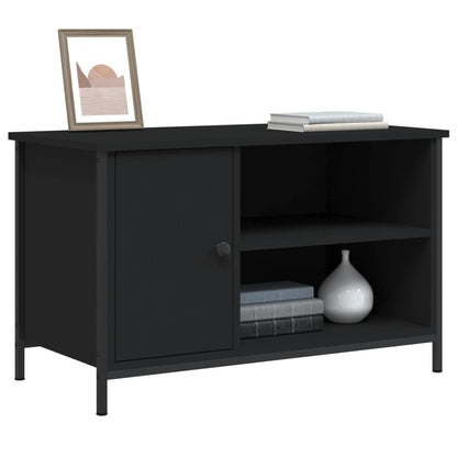 Tv-Meubel 80X40X50 Cm Bewerkt Hout Zwart
