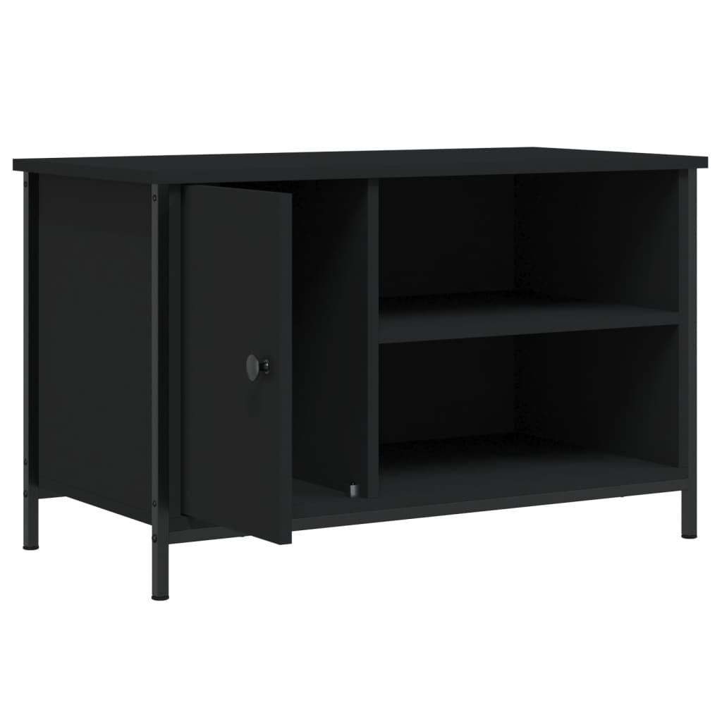 Tv-Meubel 80X40X50 Cm Bewerkt Hout Zwart