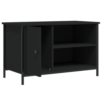 Tv-Meubel 80X40X50 Cm Bewerkt Hout Zwart