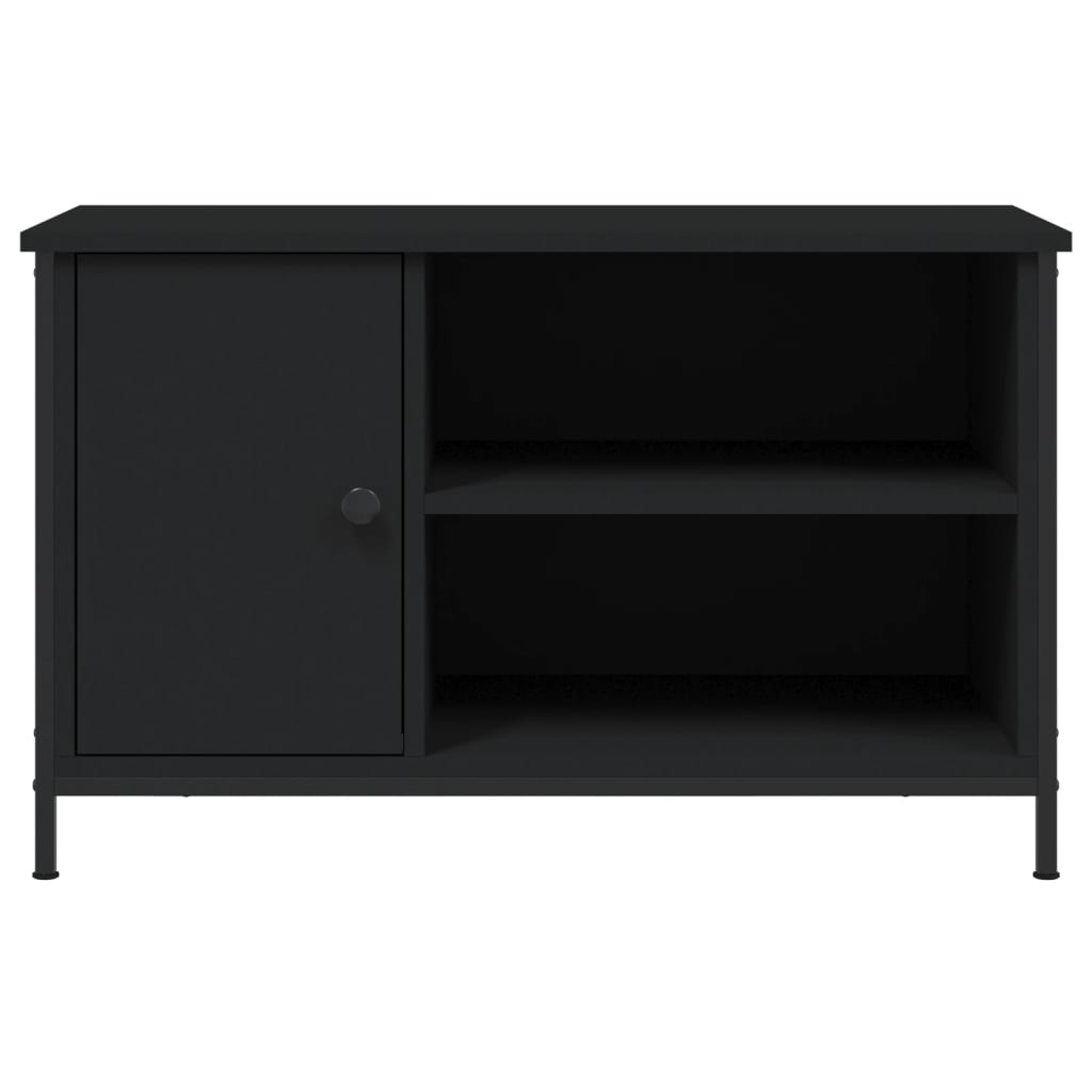 Tv-Meubel 80X40X50 Cm Bewerkt Hout Zwart