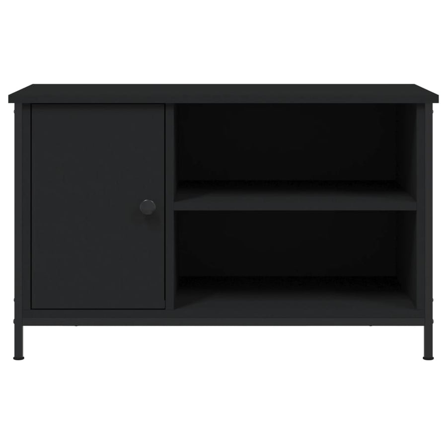 Tv-Meubel 80X40X50 Cm Bewerkt Hout Zwart
