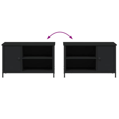 Tv-Meubel 80X40X50 Cm Bewerkt Hout Zwart