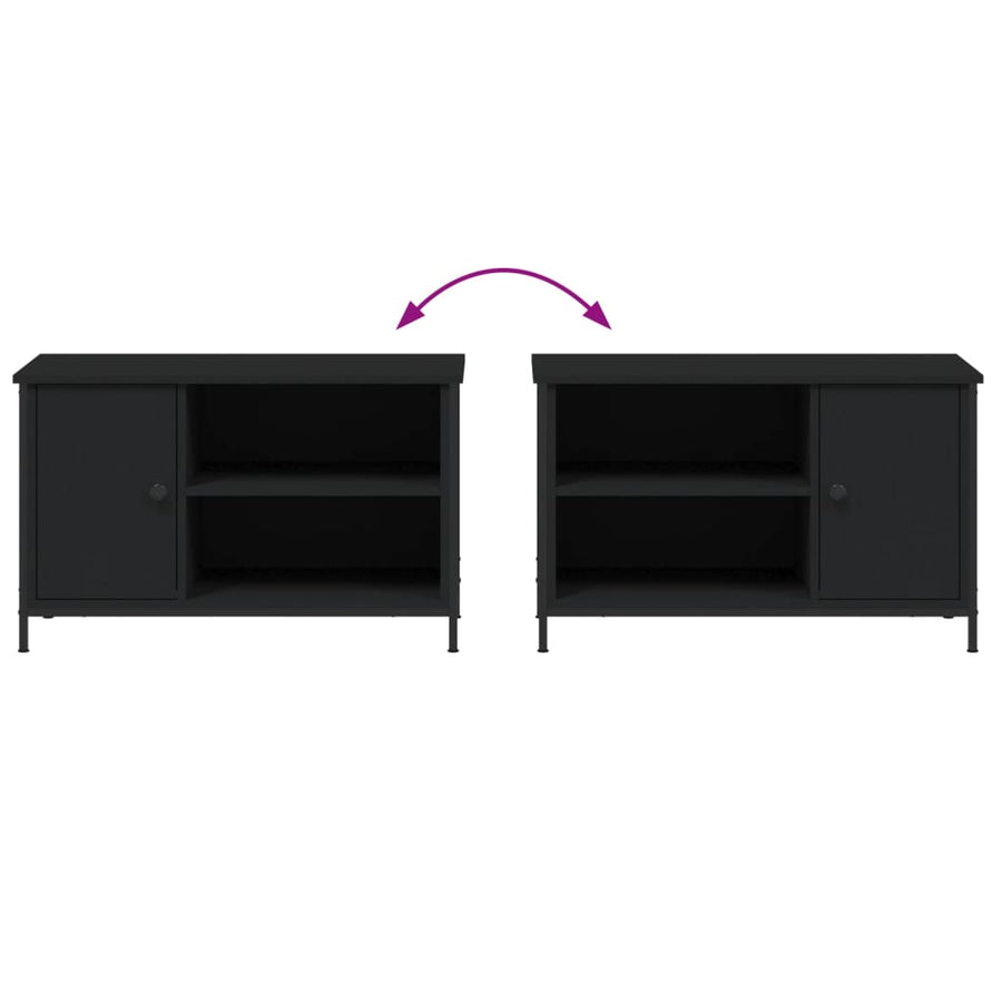 Tv-Meubel 80X40X50 Cm Bewerkt Hout Zwart