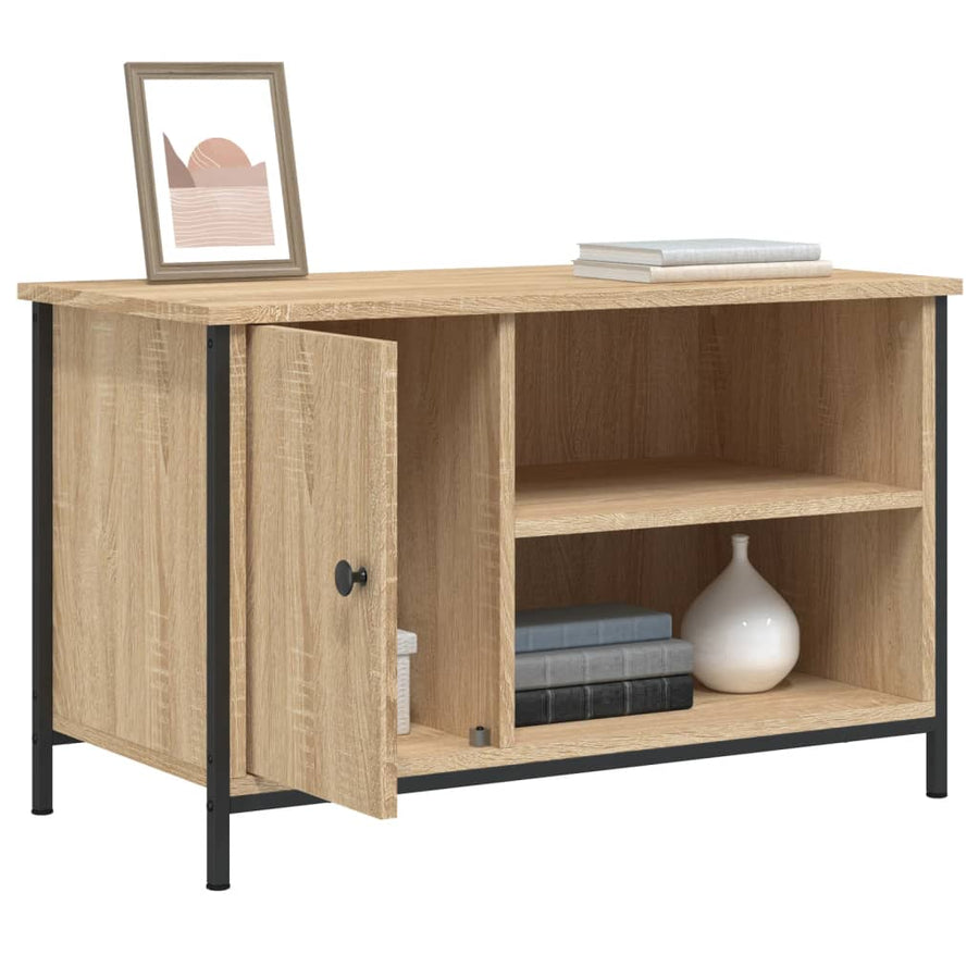 Tv-Meubel 80X40X50 Cm Bewerkt Hout Kleurig Sonoma eiken