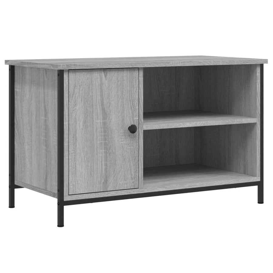 Tv-Meubel 80X40X50 Cm Bewerkt Hout Eikenkleurig Grijs sonoma