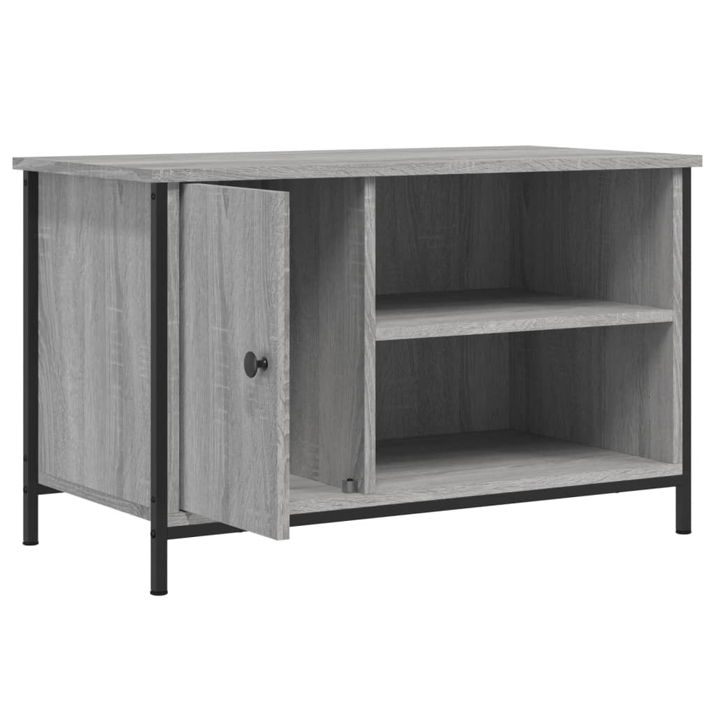 Tv-Meubel 80X40X50 Cm Bewerkt Hout Eikenkleurig Grijs sonoma