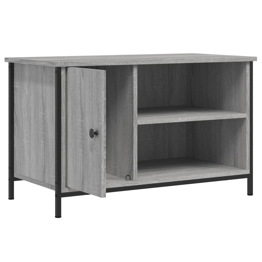 Tv-Meubel 80X40X50 Cm Bewerkt Hout Eikenkleurig Grijs sonoma