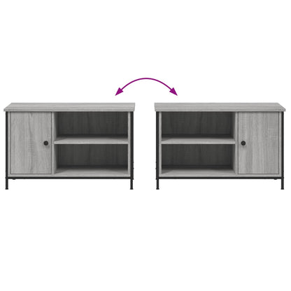 Tv-Meubel 80X40X50 Cm Bewerkt Hout Eikenkleurig Grijs sonoma