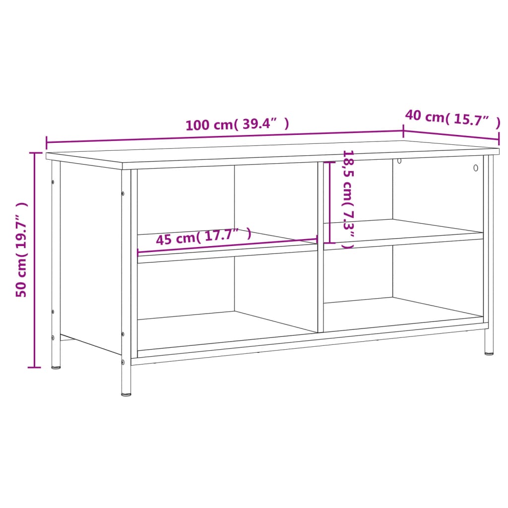 Tv-Meubel 00X40X50 Cm Bewerkt Hout Kleurig Gerookt eiken