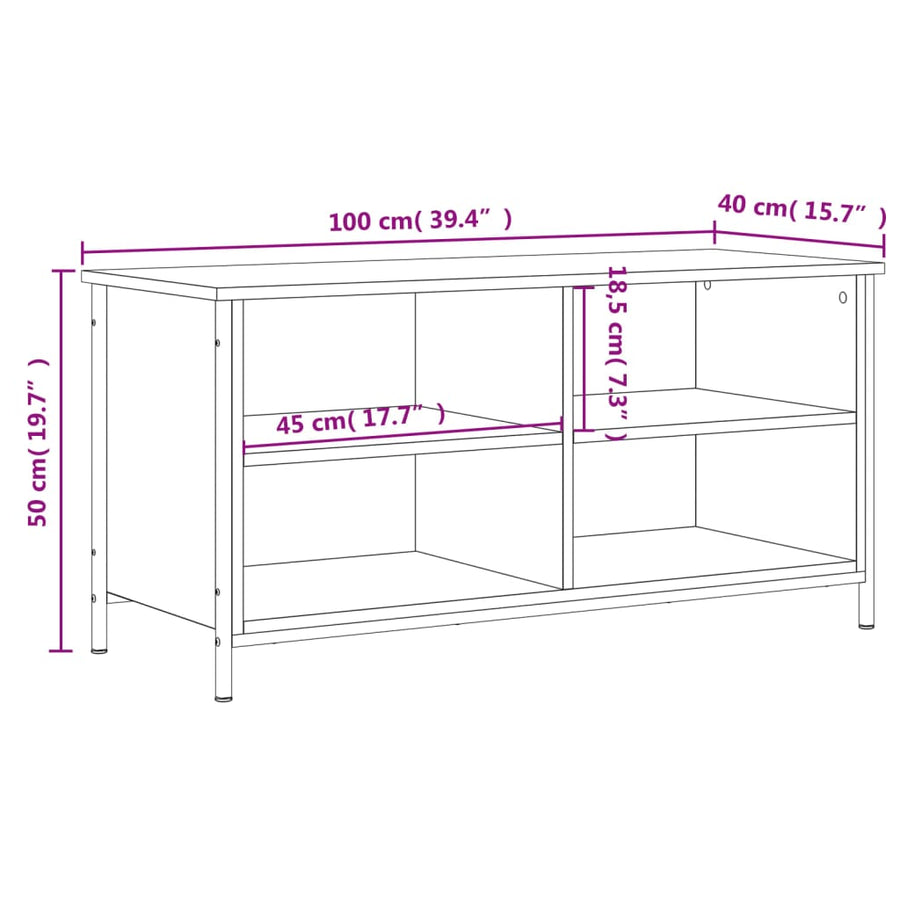 Tv-Meubel 00X40X50 Cm Bewerkt Hout Eikenkleurig Grijs sonoma