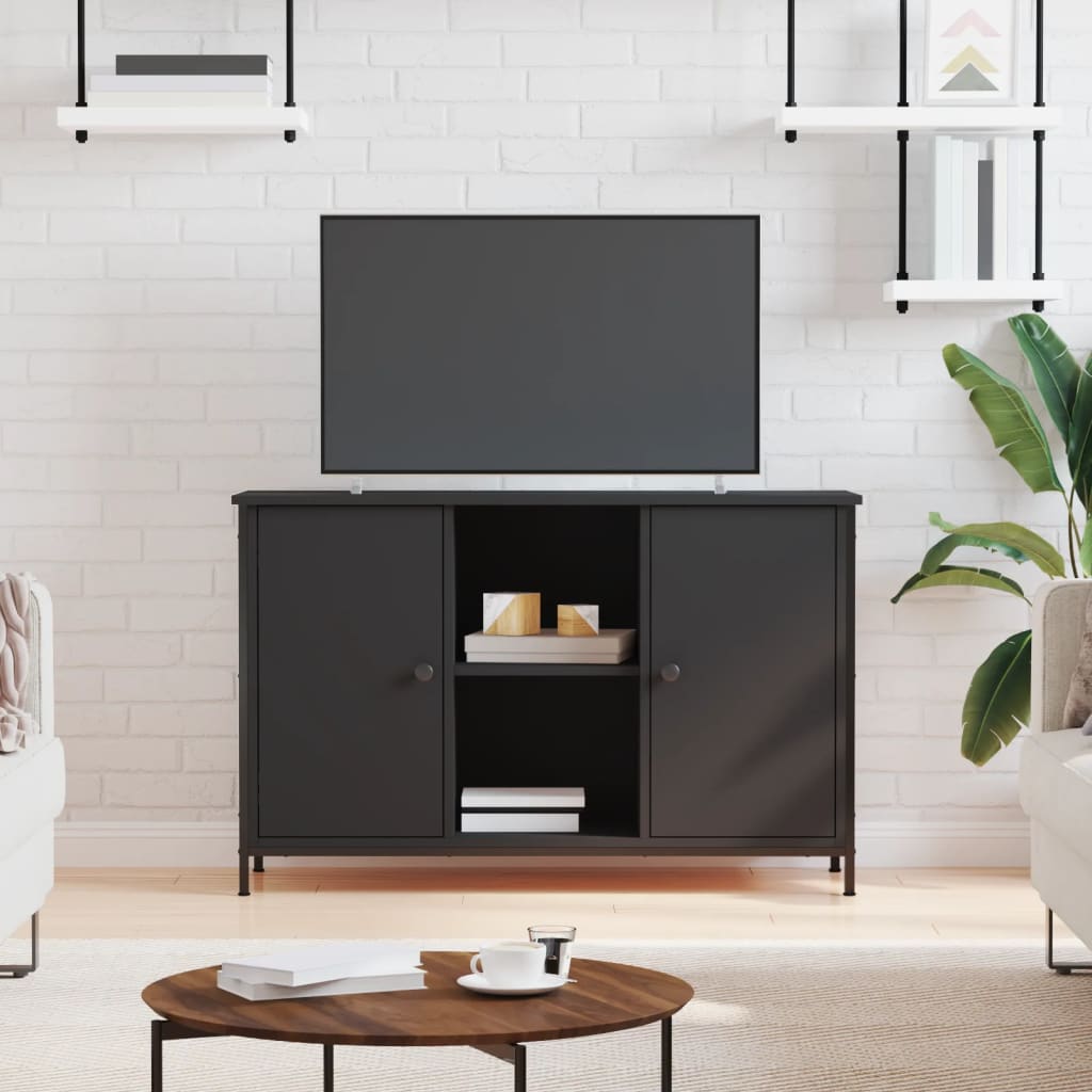 Tv-Meubel 00X35X65 Cm Bewerkt Hout Zwart
