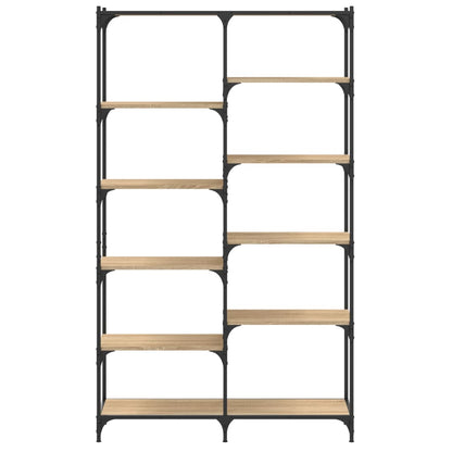 Boekenrek 100X32X170 Cm Bewerkt Hout En Ijzer Kleur Sonoma eiken