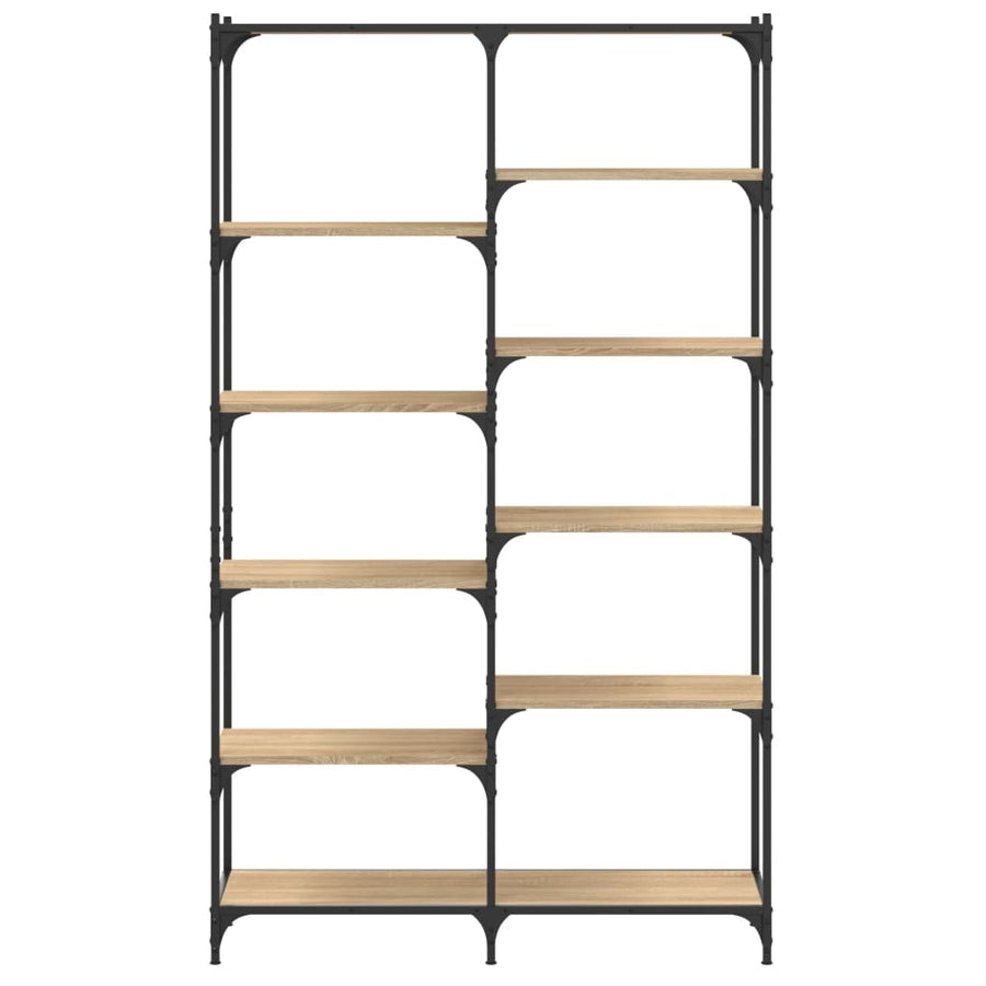 Boekenrek 100X32X170 Cm Bewerkt Hout En Ijzer Kleur Sonoma eiken