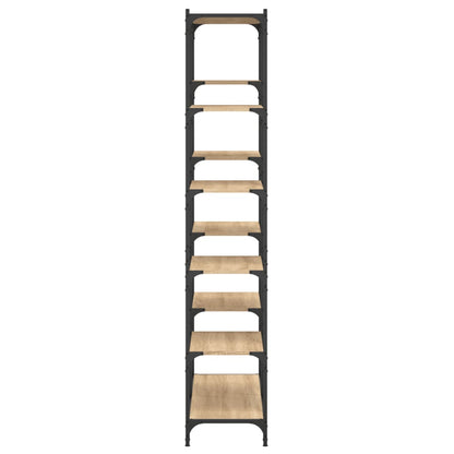 Boekenrek 100X32X170 Cm Bewerkt Hout En Ijzer Kleur Sonoma eiken