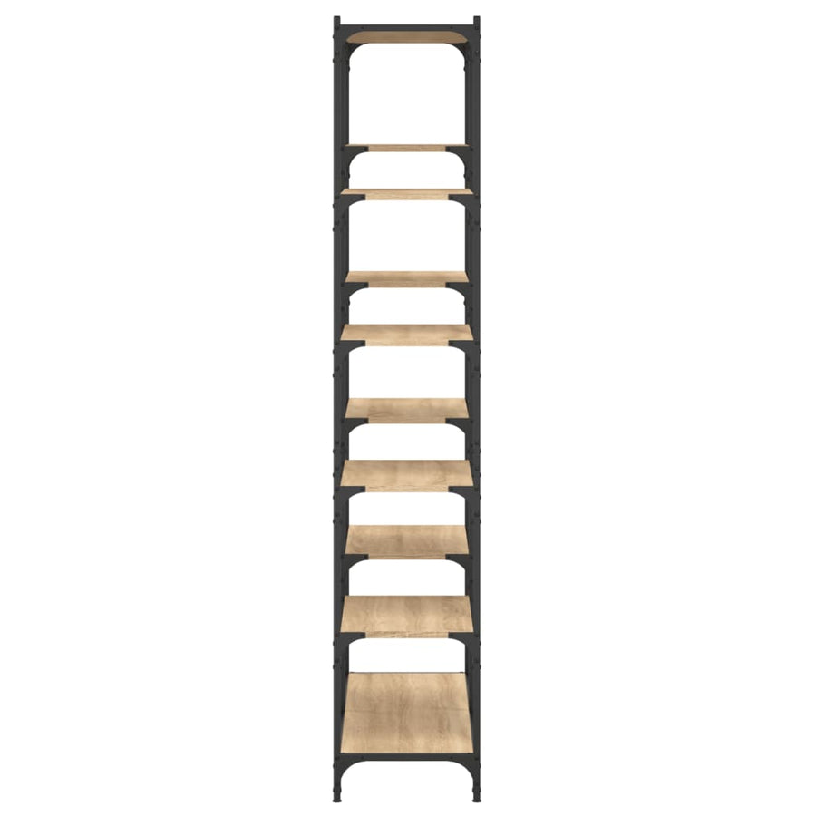 Boekenrek 100X32X170 Cm Bewerkt Hout En Ijzer Kleur Sonoma eiken