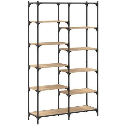 Boekenrek 100X32X170 Cm Bewerkt Hout En Ijzer Kleur Sonoma eiken