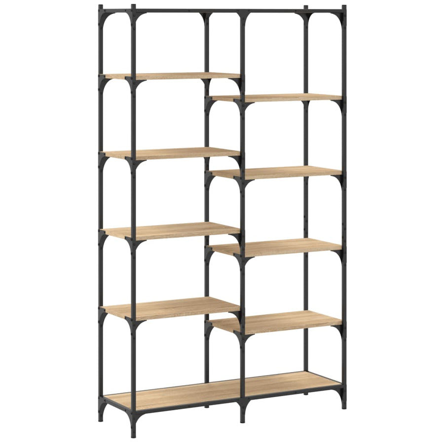Boekenrek 100X32X170 Cm Bewerkt Hout En Ijzer Kleur Sonoma eiken
