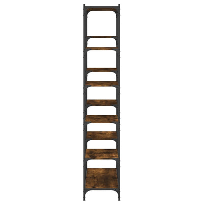 Boekenrek 100X32X170 Cm Bewerkt Hout En Ijzer Gerookt Eiken