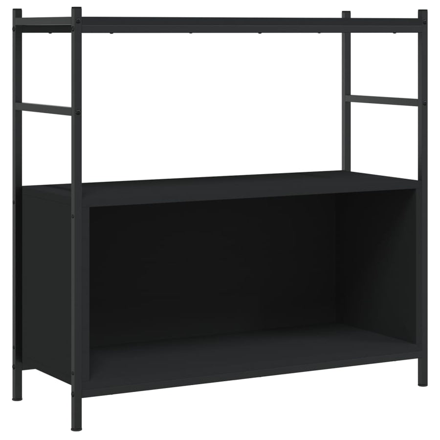 Boekenrek 80X30X78,5 Cm Bewerkt Hout En Ijzer 80 x 30 x 78.5 cm Zwart