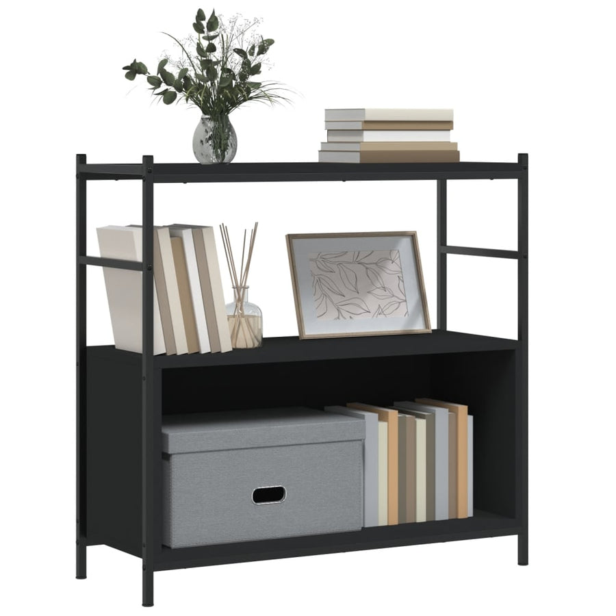 Boekenrek 80X30X78,5 Cm Bewerkt Hout En Ijzer 80 x 30 x 78.5 cm Zwart