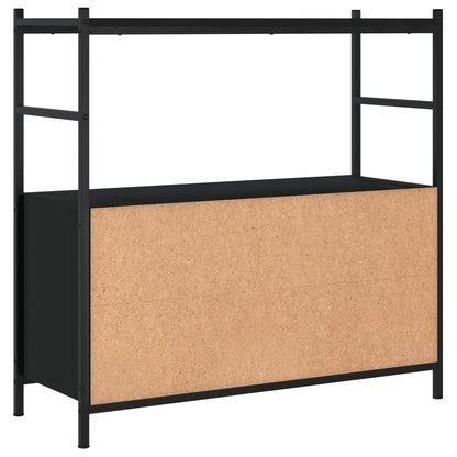 Boekenrek 80X30X78,5 Cm Bewerkt Hout En Ijzer 80 x 30 x 78.5 cm Zwart