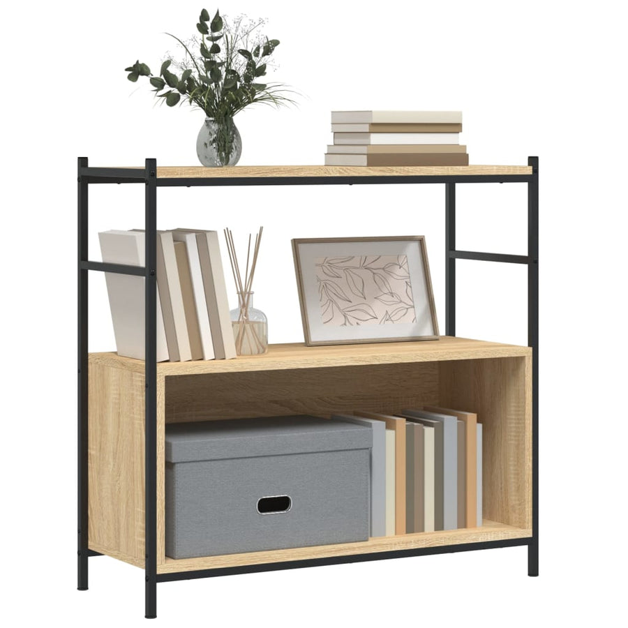 Boekenrek 80X30X78,5 Cm Bewerkt Hout En Ijzer Sonoma Eikenkleur