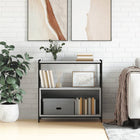 Boekenrek 80x30x78,5 cm bewerkt hout ijzer grijs