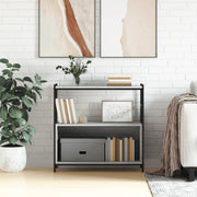 Boekenrek 80x30x78,5 cm bewerkt hout ijzer grijs