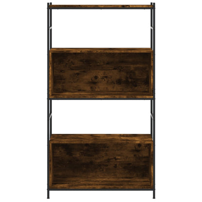 Boekenrek 80x30x145,5 cm bewerkt hout en ijzer gerookt eiken