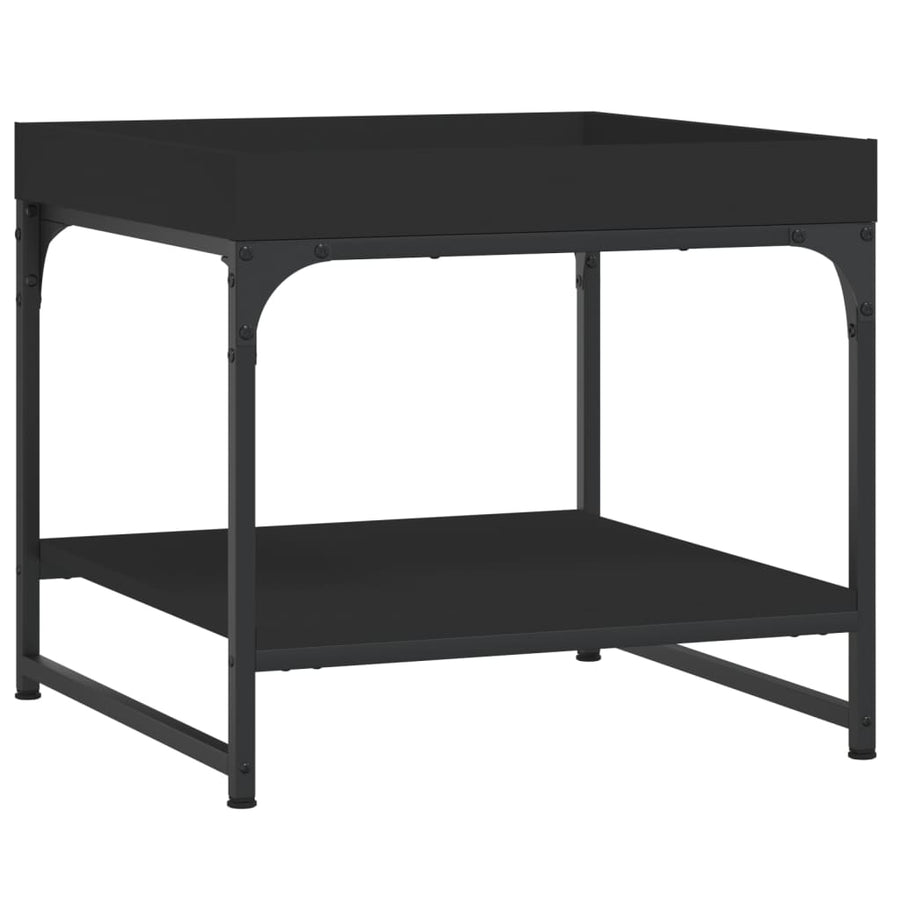 Salontafel 49,5X49,5X45 Cm Bewerkt Hout 49.5 x 49.5 x 45 cm Zwart